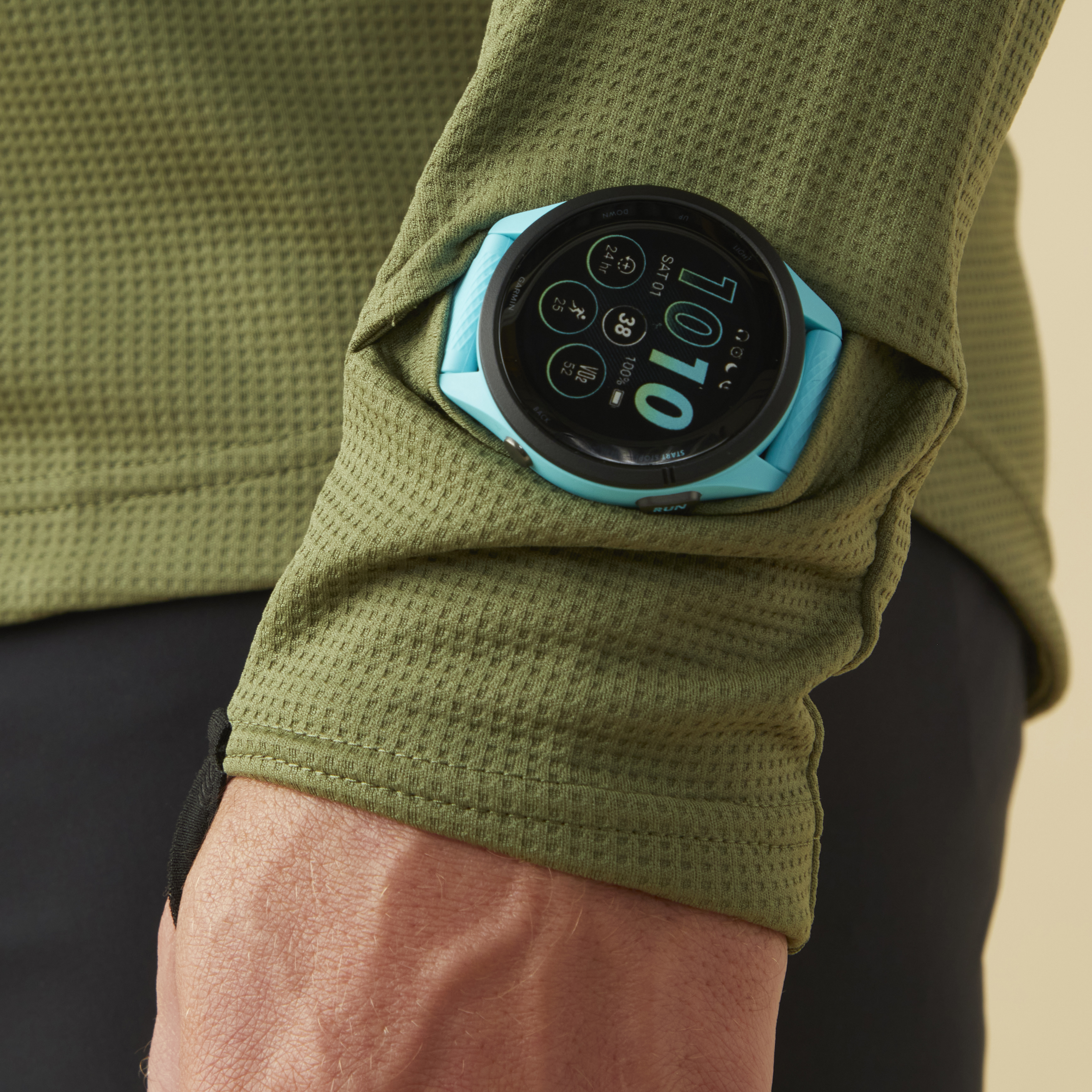 Garmin watch on wrist