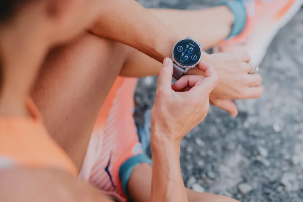 Woman Wearing a Garmin watch