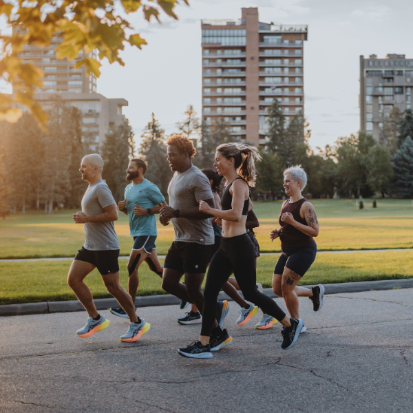 Group of Runners in ASICS shoes and Vuori Apparel 