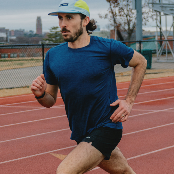 Man wearing Brooks apparel