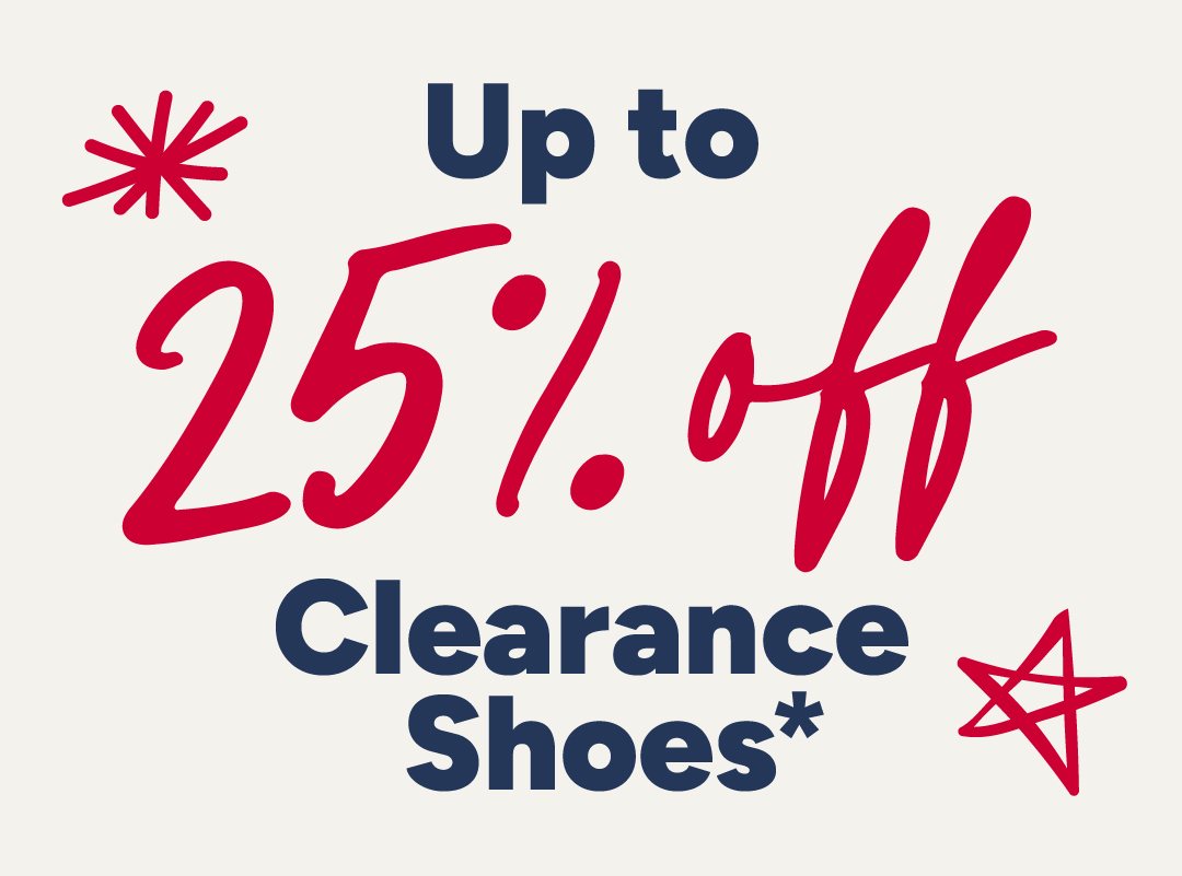 Up to 25% off clearance shoes