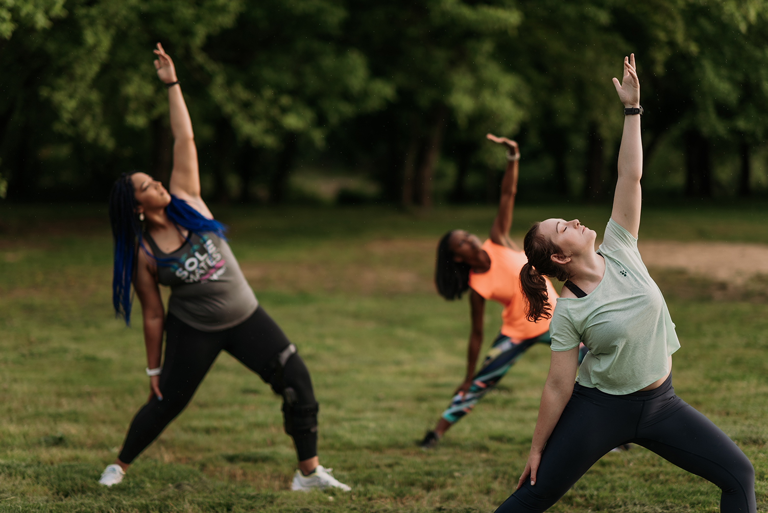 Group of runners stretching